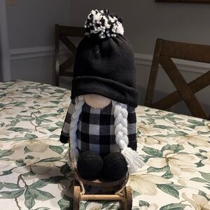 JO ANN Charming Black and White Holiday Gnome Decor 18 in tall